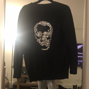 360 Cashmere Skull Sweater Small
